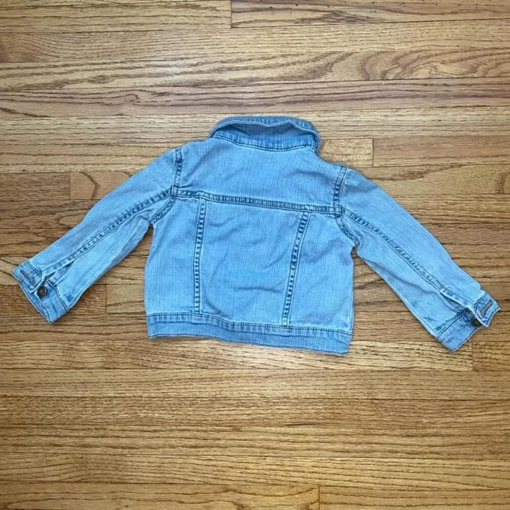 Carter's Girls Denim Jacket 18M Light Wash Snap Button Toddler Jean Coat
